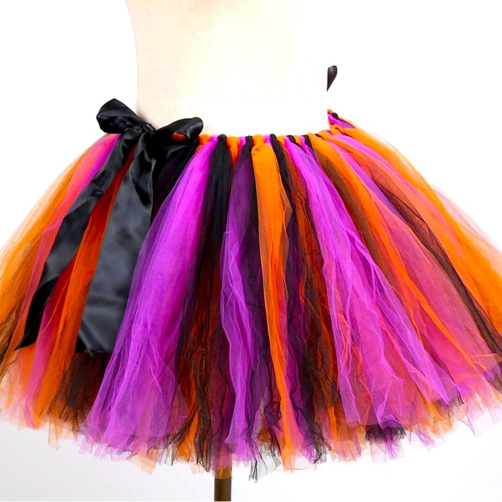 EUC Cute Orange, Purple, Black Tutu. Size Adult.
